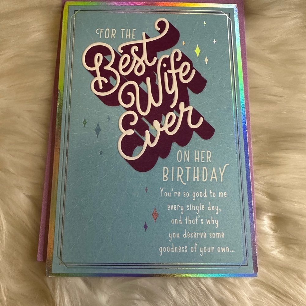🩵5/$8 Best Wife Ever Birthday Card - Blue and Purple